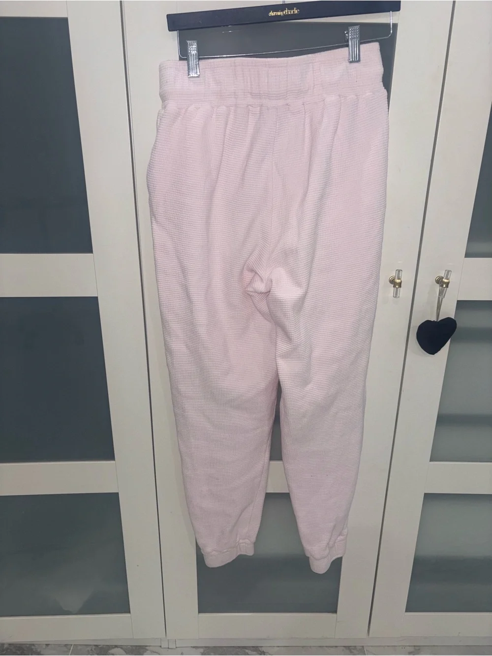 Negative Waffle Knit Jogger Puff Pink Small